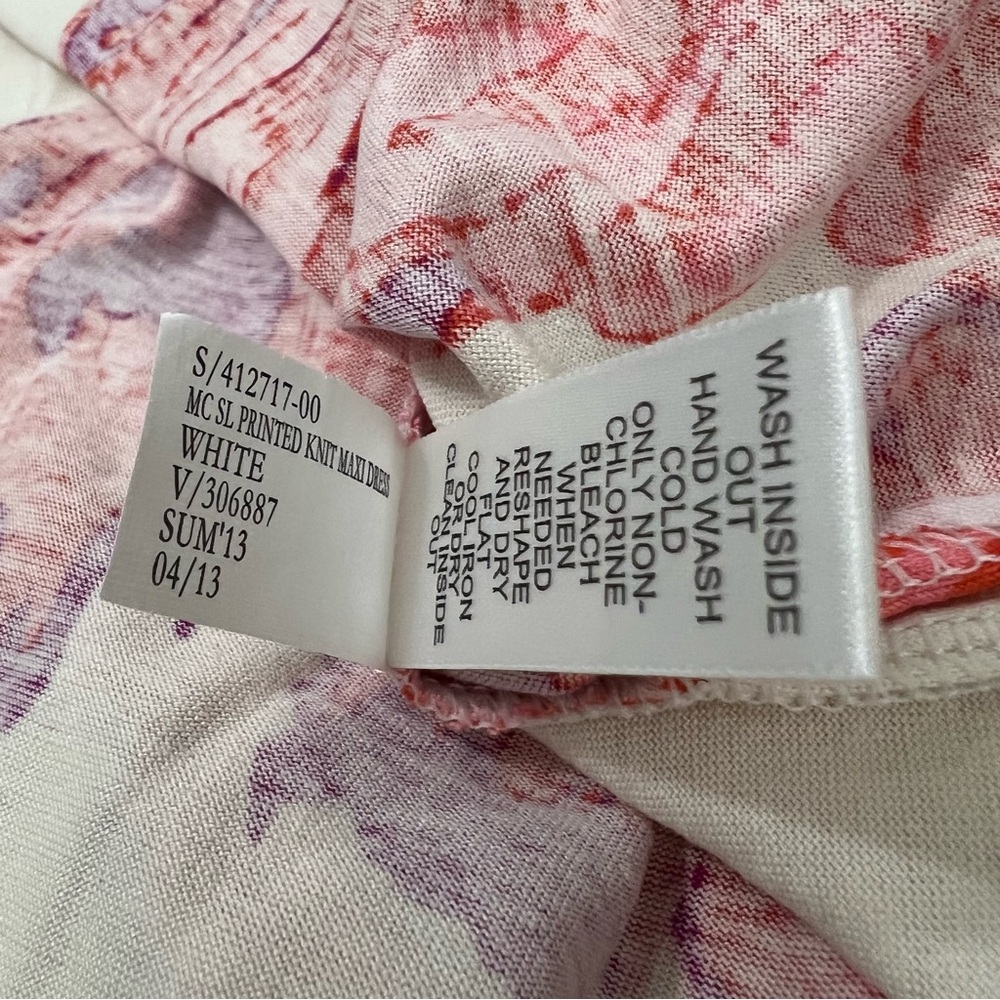 Banana Republic Milly Collection Chili Red Banana Leaf Silk Jersey Maxi Dress S - Picture 12 of 13